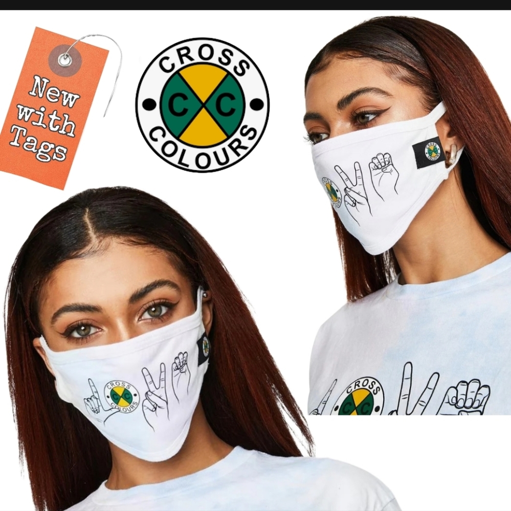 NWT/ Cross Colours Love Face Mask spread love not hate.